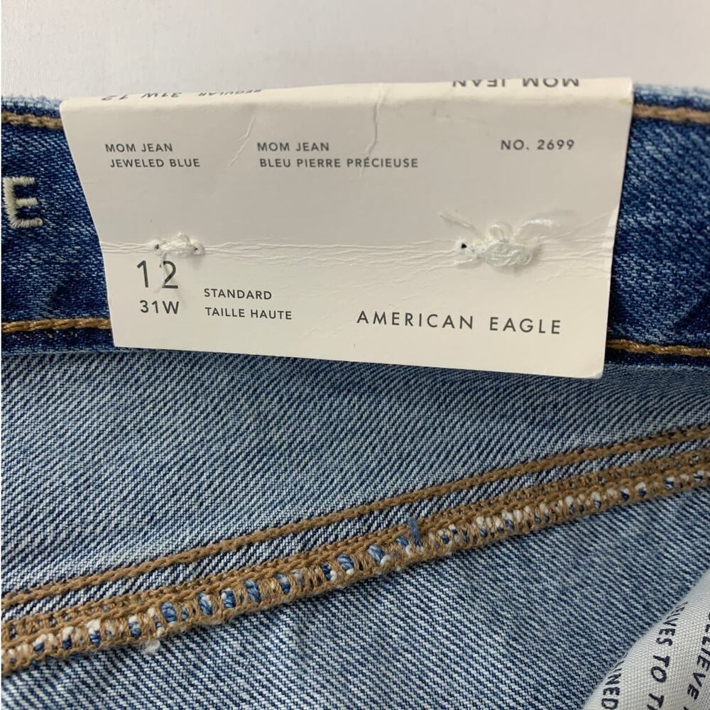 American Eagle Outfitters Womens Frayed Hem Mom Jeans Size 12/ 31W NEW - Picture 7 of 14